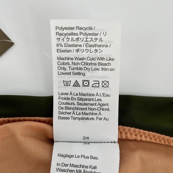 J. Crew Women's Cheeky Bikini Swim Bottom Size S Green Curved Waist Mid Rise UPF - Picture 8 of 10